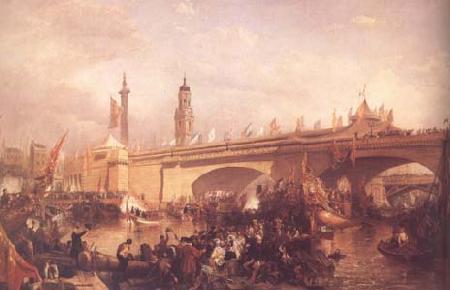 Clarkson Frederick Stanfield The Opening of London Bridge (mk25) oil painting image